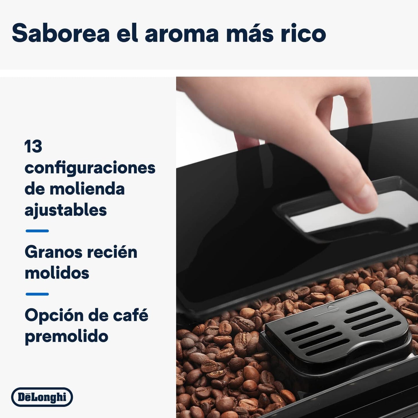 De'Longhi Magnifica S ECAM11.112.B, Cafetera Superautomática Con Boquilla Para Leche, Cafetera Espresso Del Grano a La Taza Con 2 Recetas One-Touch, Panel De Control Soft-Touch, 1450W, Negro